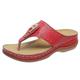 Damen Sandalen Mules Boho Sandalen mit Keilabsatz Flip Flops Täglich Strand Feste Farbe Sommer Funkelnder Glitzer Keilabsatz Klassisch Brautkleider schlicht Kunstleder Halbschuhe Schwarz Rote Blau