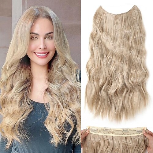 Synthetische Erweiterungen Clips Synthetische Haare Lang Haar-Verlängerung Einclipsen 1 Stück Weich Hitze Resistent Flauschige Damen Image