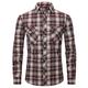 Herren Hemd Knopfhemd Flanelljacke Flanell Hemden Kariertes Hemd trachtenhemd Overshirt Weiß Wein Rote Langarm Plaid / Karomuster Kargen Frühling Herbst Outdoor Freizeitskleidung Bekleidung