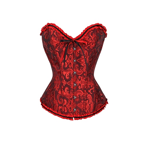 Rokoko Brustkorsett Maskerade Überbrustkorsett Übergröße Cosplay Übergrössen Jacquard Bauchkontrolle Push-Up Kostüm Damen Maskerade Party Karneval von Venedig Erwachsene Korsett Image