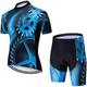 21Grams Herren Radtrikot mit Radhose fahrradbekleidung set Kurzarm MTB Mountain Rennrad Grün Schwarz Grau Ausrüstung Fahhrad Sportkleidung 3D-Pad Atmungsaktiv Rasche Trocknung