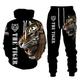 Herren Trainingsanzug Hoodies Set Gelb / schwarz Gelb Schwarz Schwarz Schwarz Schwarz Mit Kapuze Graphic Tiger 2 teilig Bedruckt Sport Natur Casual Sport 3D-Druck Strassenmode Basic