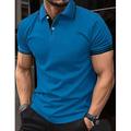 Herren Poloshirt Polos mit Knöpfen Geschäft Casual Kargen Kurzarm Modisch Basic Glatt Taste Sommer Regular Fit Weiß Gelb Rot Marinenblau Königliches Blau Blau Poloshirt