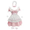 Lolita Hausmädchenuniform Lolita nette Art Kleid Damen Japanisch Cosplay Kostüme Hellrosa / Rot / Leicht Blau Volltonfarbe Kurzarm Kurz / Mini / Schürze / Schürze