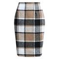 Damen Rock Bodycon Faltenrock Mini Hoher Taillenbund Röcke Bedruckt Plaid Maillard Strasse Täglich Winter Baumwolle Modisch Sexy Dunkelbraun Cachi scuro Hellkaki Pures Schwarz