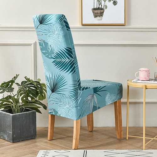 Stretch-Esszimmerstuhlbezüge Stuhlhussen XL/übergroßer, abnehmbarer, waschbarer, weicher Spandex-Stuhlbezug mit hoher Rückenlehne und großer Stuhlhusse für Esszimmer, Küche, Hoteltisch, Bankett Image