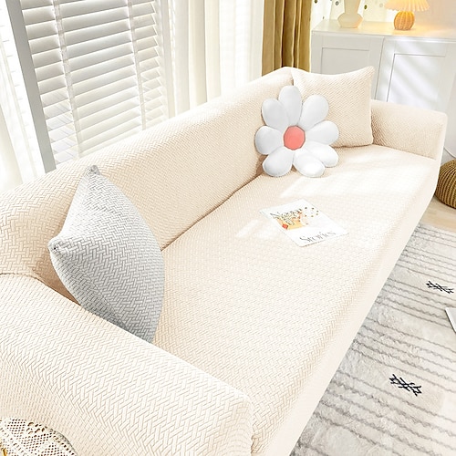 Stretch-Sofa-Sitzkissenbezug, Schonbezug, Burgunderrot, elastisch, Couch, Sessel, Loveseat, Sitzer, grau, schlicht, massiv, weich, strapazierfähig, waschbar Image