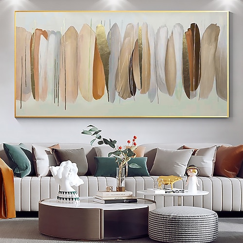 Großes Wandkunstgemälde, handgefertigtes Federölgemälde, handgemaltes schweres Texturgemälde, abstraktes Kunstwerk für Wohnzimmer, Heimdekoration, Dekor, gerollte Leinwand Image