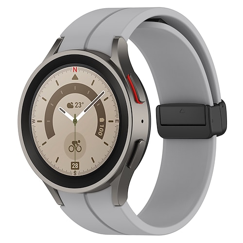 Uhrenarmband für Samsung Galaxy Watch 7/6/5/4 40/44mm, Watch 5 Pro 45mm, Watch 6 Classic 43/47mm, Watch 4 Classic 42/46mm Silikon Ersatz Gurt Magnetverschluss Schmetterlingsschnalle Frauen Männer Image