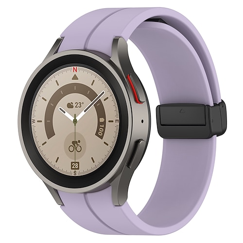 Uhrenarmband für Samsung Galaxy Watch 7/6/5/4 40/44mm, Watch 5 Pro 45mm, Watch 6 Classic 43/47mm, Watch 4 Classic 42/46mm Silikon Ersatz Gurt Magnetverschluss Schmetterlingsschnalle Frauen Männer Image