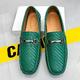 Herren Loafer Slip On Komfort-Müßiggänger Wanderschuhe Brautkleider schlicht Sportlich St. Patricks Day PU Rutschfest Halbschuhe Schwarz Blau Orange Herbst