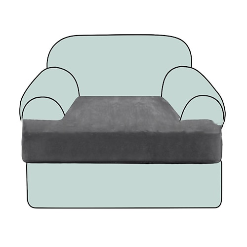 Stretch-Sofa-Sitzbezug Couch-T-Sitzauflage Kissen-Schonbezug Elastischer Couch-Sessel Loveseat 3-Sitzer grau uni massiv weich strapazierfähig waschbar Image