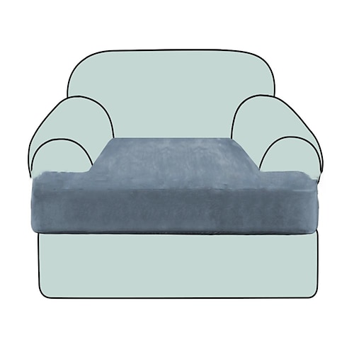 Stretch-Sofa-Sitzbezug Couch-T-Sitzauflage Kissen-Schonbezug Elastischer Couch-Sessel Loveseat 3-Sitzer grau uni massiv weich strapazierfähig waschbar Image