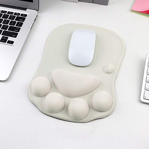 Ergonomisches 3D-Mauspad mit Handgelenkstütze, niedliche Katzenpfote, weiche, bequeme Silikon-Handgelenkauflage, Mäusematte, rutschfeste Handgelenkauflage für Computer, Büro, Computerspiel Image