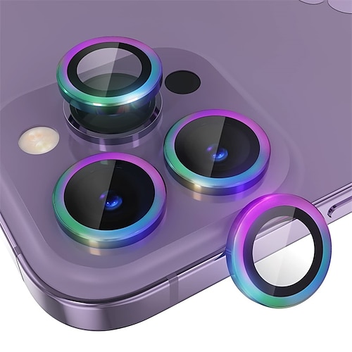 1 Set Kamera Schutzfolie Für Apple iPhone 16 iPhone 15 Pro Max Plus iPhone 14 13 12 11 Pro Max Plus Mini SE Aluminium-Legierung 9H Härte Anti-Fingerprint Diamant Kratzfest Image