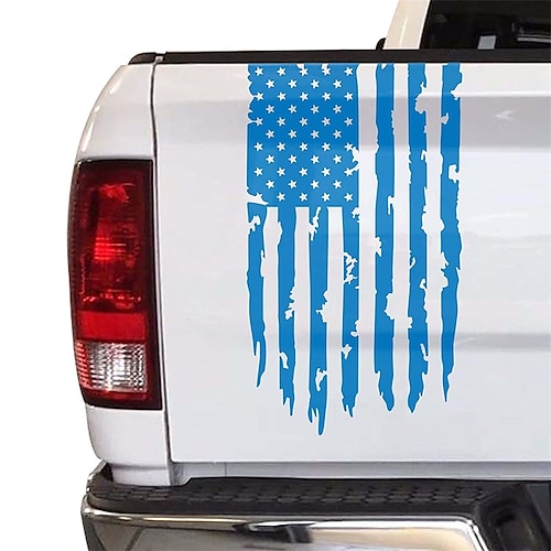 Vinyl-Aufkleber für die Heckklappe mit amerikanischer USA-Flagge, kompatibel mit den meisten Pickup-Trucks und den meisten Fahrzeugen Image