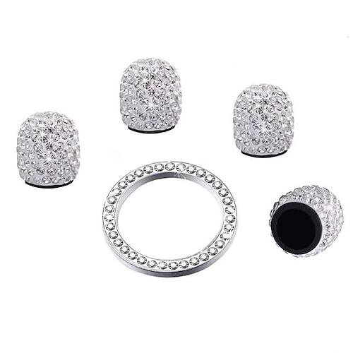 4 Stück Diamant-Autoreifen-Ventilkappen, glänzend, staubdicht, Radventildeckel, Fahrzeug-Bling-Kristall-Ventilkappe, Auto-Styling-Zubehör