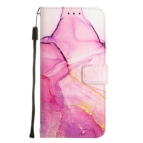 Handy Hülle Handyhüllen Für Samsung Galaxy S25 S24 S23 S23 FE S22 S21 Ultra Plus A54 A33 A23 A12 Brieftaschenhülle Vollschutz Kartensteckplatzhalter Stoßfest Grafik Marmor TPU PU-Leder Image
