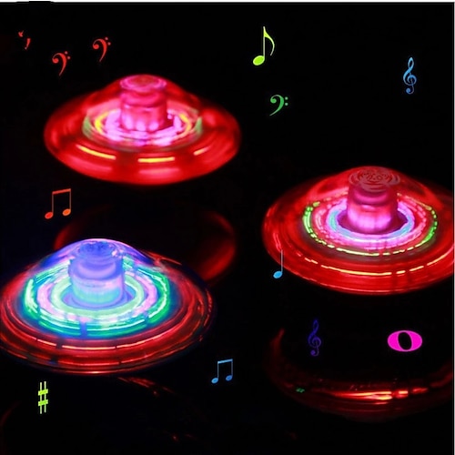 3 Stück elektrisches Gyroskop, Laser-Farbblitz, LED-Licht, Spielzeug, Musik-Gyro, Peg-Top-Spinner, Spinning, klassisches Spielzeug, heißer Verkauf, Kinderspielzeug, Geschenk für Jungenamp;Mädchen Image