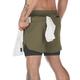 Herren kurze Sporthose Laufshorts kurze hosen Trainingsshorts Kordelzug 2 in 1 Grundschicht Sportlich Atmungsaktiv Weich Schnelltrocknend Yoga Fitness Fitnesstraining Slim Fit Sportbekleidung