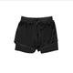 Herren kurze Sporthose Laufshorts kurze hosen Trainingsshorts 2 in 1 Kurze Hose Athlässigkeit Fitnessstudio 4-Wege-Stretch Rasche Trocknung Yoga Marathon Laufen Sportbekleidung Sportkleidung Schwarz