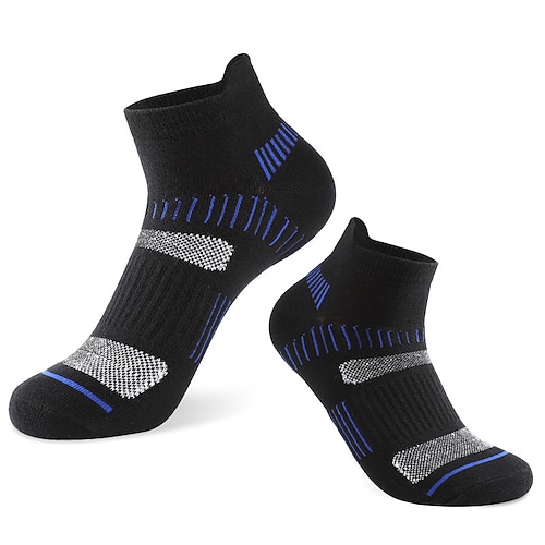Herren 2 Paar Socken Ankle Socken Niedrig geschnittene Socken Schwarz Weiß Farbe Gestreift Casual Täglich Grundlegend Mittel Sommer Frühling Herbst Stilvoll Traditionell-Klassisch Image