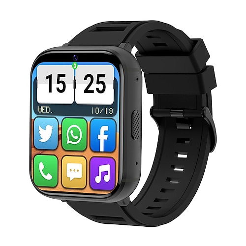 696 PG668 Smartwatch 2.08 Zoll Smart Watch Telefon Bluetooth 4G Schrittzähler AktivitätenTracker Herzschlagmonitor Kompatibel mit Android iOS Damen Herren GPS Freisprechanlage Mediensteuerung IP 67