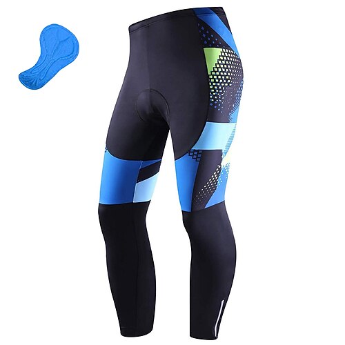 Herren Geometrisch Fahrradhose Fahhrad Unterteile Mountainbike MTB Straßenradsport Sport 3D-Polster Radfahren Schnelltrocknend Feuchtigkeitsableitend Gelb Rot Spandex Bekleidung Fahrradbekleidung