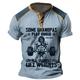 Opa Lustiger Slang Brautkleider schlicht Herren 3D-Druck Henley Shirt T-Shirt T-Shirt Sports Outdoor Casual Täglich T-Shirt Blau Grün Khaki Kurzarm Schnürkragen Henley Hemd Frühling Sommer Bekleidung