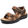 Herren Sandalen Flache Sandalen Outdoor-Wandern Sandalen Sportsandalen Strand Design Täglich Nappaleder Atmungsaktiv Rutschfest Halbschuhe Schwarz Gelb Braun Sommer Frühling