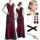 Brüllen 20s 1920s Cocktailkleid Vintage-Kleid Flapper Kleid Kleid Austattungen Ballkleid Weihnachtspartykleid Der große Gatsby Übergrössen Damen Quaste Karneval Leistung Party Valentinstag 1 Halskette