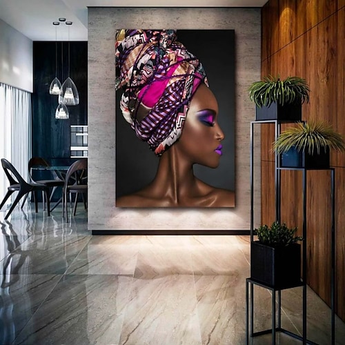 Menschen Drucke/Poster afrikanische Frau Bild Heimdekoration Wandbehang Geschenk gerollte Leinwand ungerahmt ungedehnt Image