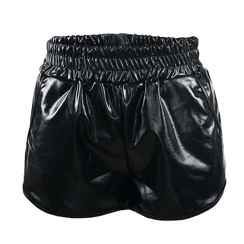 Disco-Tanzkostüme, exotische Tanzbekleidung, Pole-Dance-Shorts, Rüschen, reine Farbe, Damen-Performance-Training, natürliches Polyester Image