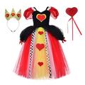 Alice in Wonderland Die rote Königin Kleid Blumenmädchen Kleid Tüll-Kleider Mädchen Film Cosplay Cosplay Schwarz Gelb Rot Kindertag Maskerade Hochzeit kleid hochzeitsgast Kleid