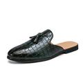 Herren Cloggs Pantoletten Flache Sandalen Halbschuhe Brautkleider schlicht Britisch Täglich PU Halbschuhe Schwarz Braun Grün Sommer Frühling