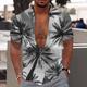 Herren Kokosnussbaum Tropische Pflanzen Hemd Hawaiihemd Sommerhemd Aloha-Shirt Kurzarm Hemd Umlegekragen Modisch Designer Brautkleider schlicht Outdoor Strasse Casual Schwarz Gelb Rosa Print S M L