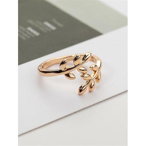 Damen Ringe Modisch Outdoor Blatt Ring