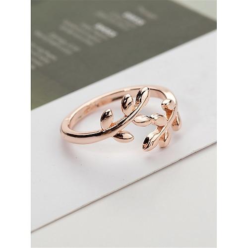 Damen Ringe Modisch Outdoor Blatt Ring