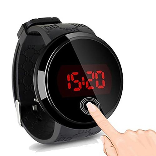Herren LED Digitaluhren Mode Touchscreen-Uhren Herren Sportuhren Silikonband Elektronische Uhr Herren Digitale Legierungs-Silikon Image