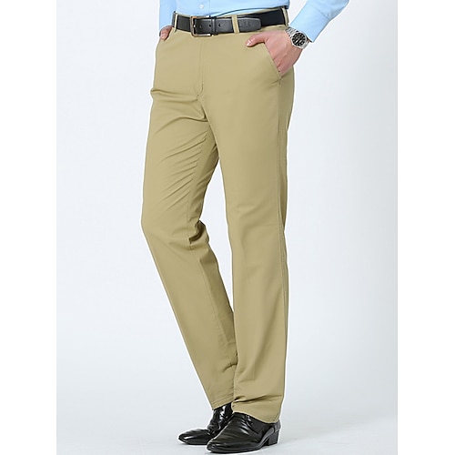 Herren Hose Hosen Chinesisch Chino Chino Hosen Tasche Glatt Komfort Atmungsaktiv Outdoor Täglich Ausgehen Modisch Brautkleider schlicht Schwarz Weiß Image