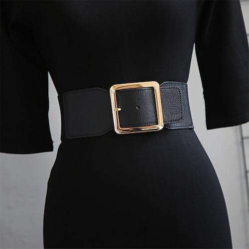 Damen Gürtel PU Schwarz Gold Weiter Gürtel Alltagskleidung Geschäft Täglich Verabredung Einfarbig / Frühling / Sommer / Herbst / Winter / Goldfarben