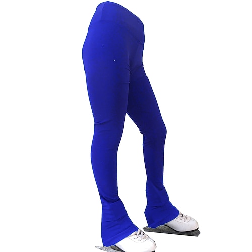 Eiskunstlaufhose für Damen, Mädchen, Herren und Jungen, dunkelrosa, schwarz, pink, Spandex-Fleece, hochelastisch, Trainings- und Wettkampfbekleidung, wärmend, klassisch, lang, Eislaufhose Image