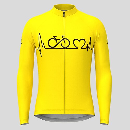 Herren Radtrikot Grafik Lustig Langarm Fahhrad Trikot Oberteil mit 3 Gesäßtaschen Mountainbike MTB Straßenradsport Schnelltrocknend Reflektierende Streifen Rückentasche Feuchtigkeitsableitend Sport Image