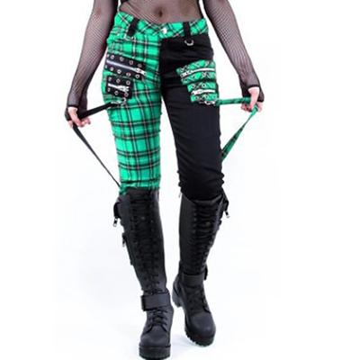 Gotisch Punk Gothic Steampunk Lange Länge Hose Maskerade Pestdoktor Übergrössen Kariert Normal Damen Halloween Karneval Maskerade Halloween Abschlussball Alltagskleidung Teenager Erwachsene Hose Image