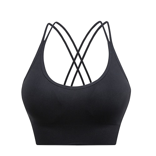 Damen Gepolsterter BH BH-Oberteil Sport-BH Verstellbar Schnelltrocknend Leicht Sport Einfarbig Sport-BHs BH-Top Für Fitnesstraining Tanz Laufen Sportkleidung Image