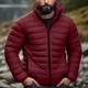 Herren Wintermantel Winterjacke puffer jacket Zip Tasche Polyester Outdoor Verabredung Casual Standard Modisch Brautkleider schlicht Windundurchlässig warm halten Winter Glatt Schwarz Rot Dunkelblau