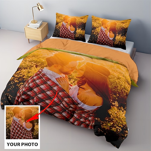 Abschluss 100% Natürliche Baumwolle Anpassbares Bedrucktes Bettwäsche Set Bestes Abschlussgeschenk Personalisiertes Geschenk Bettbezug Set Bettwäsche Set Freunde Familie Image
