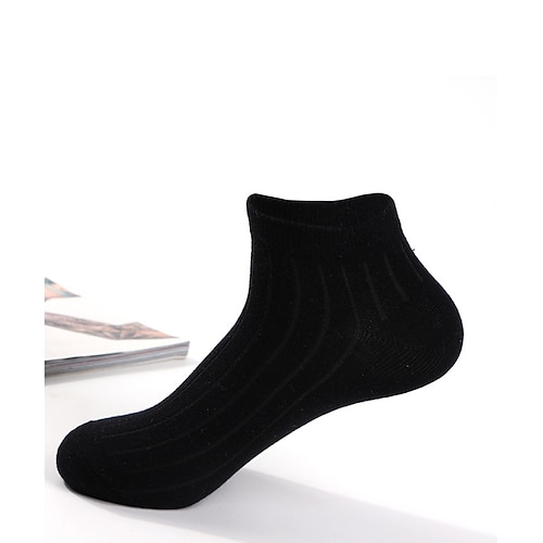 Herren 2 Paar Ankle Socken Niedrig geschnittene Socken Schwarz Weiß Farbe Glatt Freizeitskleidung Urlaub Wochenende Mittel Sommer Frühling Herbst Stilvoll Brautkleider schlicht Image