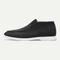 Herren-Slipper aus grauem Wildlederimitat, minimalistische Freizeitschuhe mit weißer Sohle – vielseitiges und bequemes Schuhwerk für den Alltag