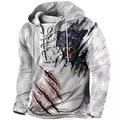 Herren Pullover Hoodie Sweatshirt Pullover Schwarz Und Weiß Weiß Grün Weiß Blau Khaki Kapuzenpullover Animal Graphic Prints Print Lace up Casual Daily Sports 3D Print Streetwear Designer Basic